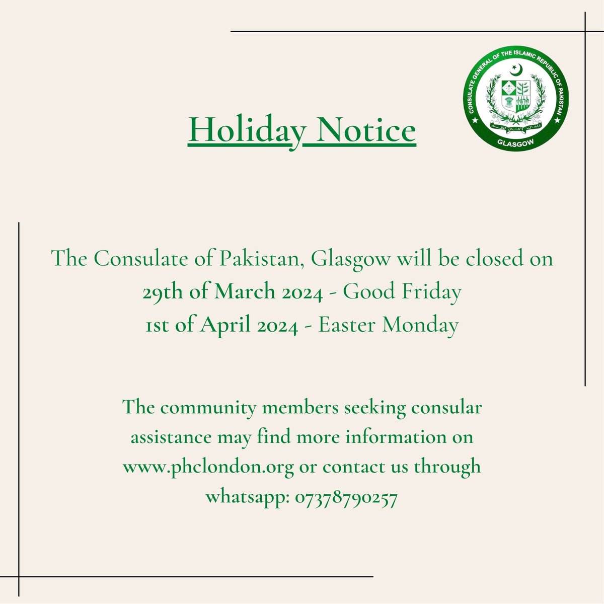 Pakistan Consulate General Glasgow (@PakinGlasgow) on Twitter photo 2024-03-28 15:00:39