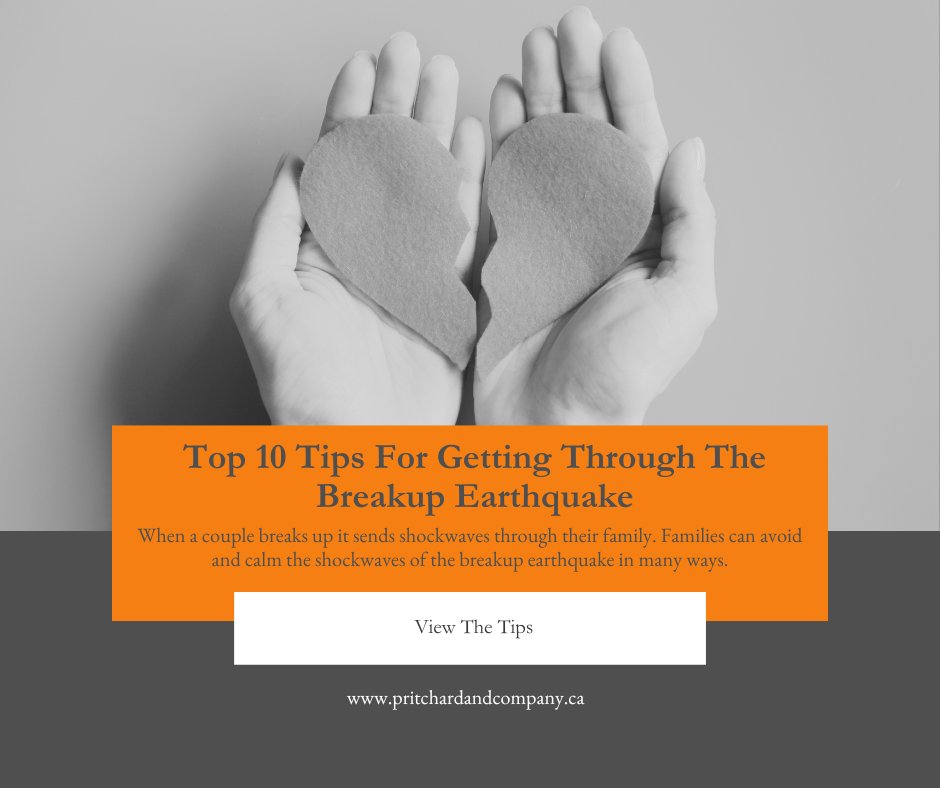 Check out our blog post 'Top 10 Tips for Getting Through the Breakup Earthquake' to learn how to manage emotions, communicate effectively, and make informed decisions during tough times.

pritchardandcompany.ca/legal-articles…

#RelationshipInsights #Breakups #Divorce #Law #MedicineHat #MedHat