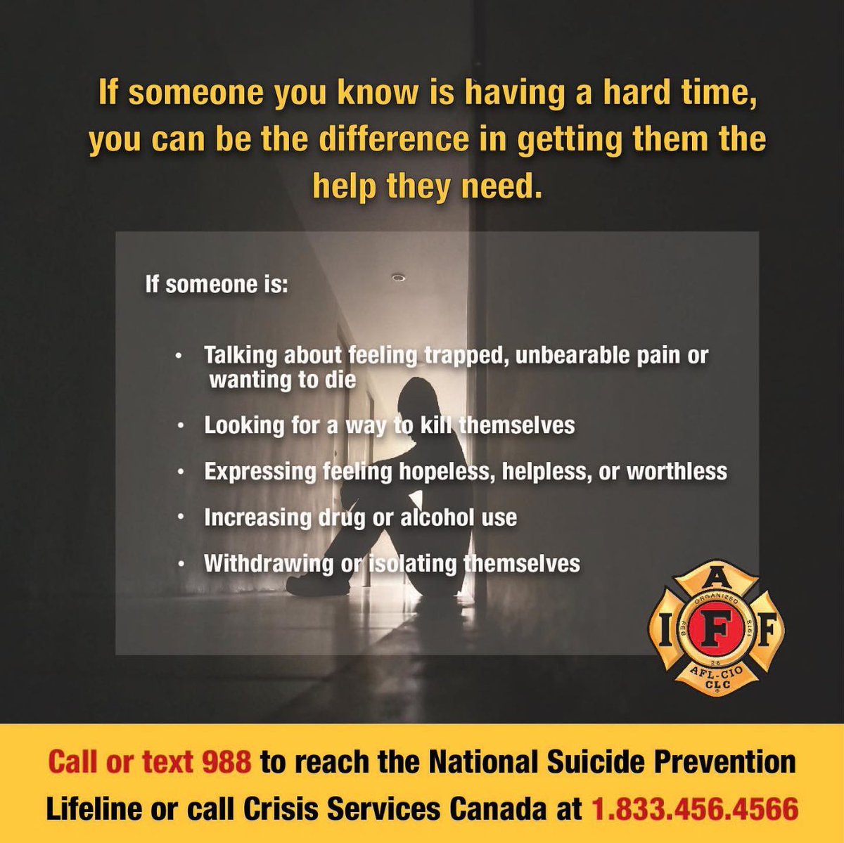 Firefighters face intense challenges every day, both on and off the frontlines. Amidst the flames, we battle not only physical fires but also the mental and emotional struggles that can often go unnoticed. Let's break the stigma surrounding mental health.