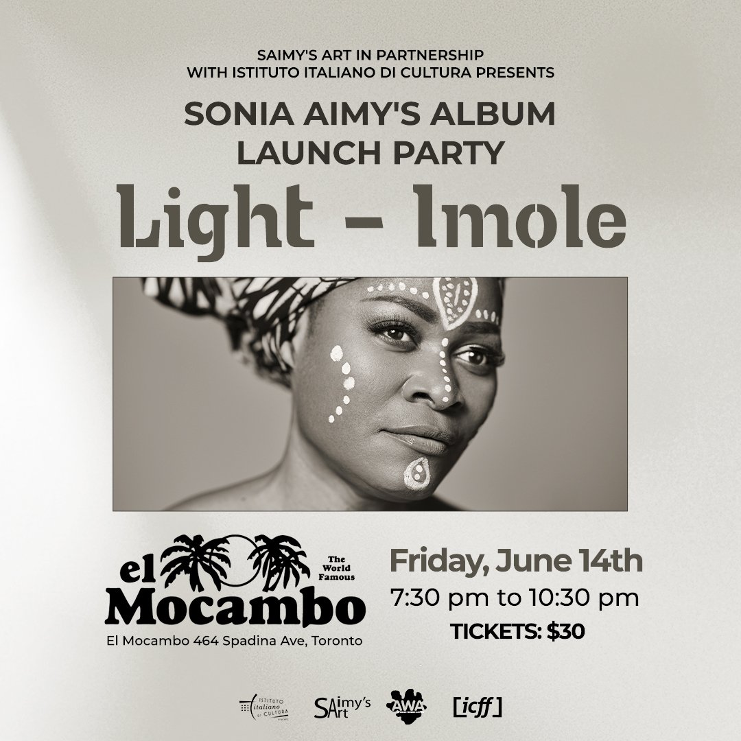 You are all invited to my upcoming “Light Imole” album release party!! Yes!! 🌴On Friday, June 14th - 8PM at @theelmocambo in Toronto, we will have a night filled with music, dancing, and incredible vibes. 🎉 Grab your tickets ⤵ tix.to/SaimyliveTW/qs… @BELIEVE