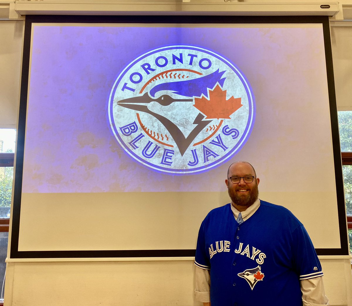 Daniel_Woodrow's tweet photo. “Good morning children. In assembly today we will be talking about how people underestimate the @BlueJays starting rotation, Vladdy’s bounceback season and the impact Justin Turner can have both on and off the field.“

Happy #OpeningDay everyone!

#JerseysOn #TOTHECORE #BlueJays https://t.co/aSdue2rRFF