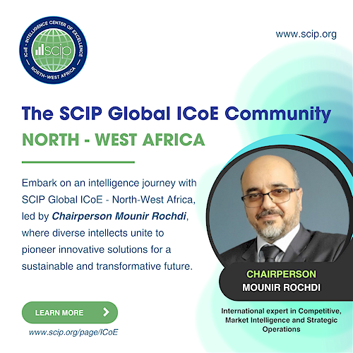 VeilleMa's tweet photo. I'm thrilled and honoured to announce that I've been appointed as the Chairperson for the #SCIP #Intelligence Center of #Excellence (#ICoE) in North-West #Africa region.
Let's make a meaningful impact together. https://t.co/qRScIhdspY