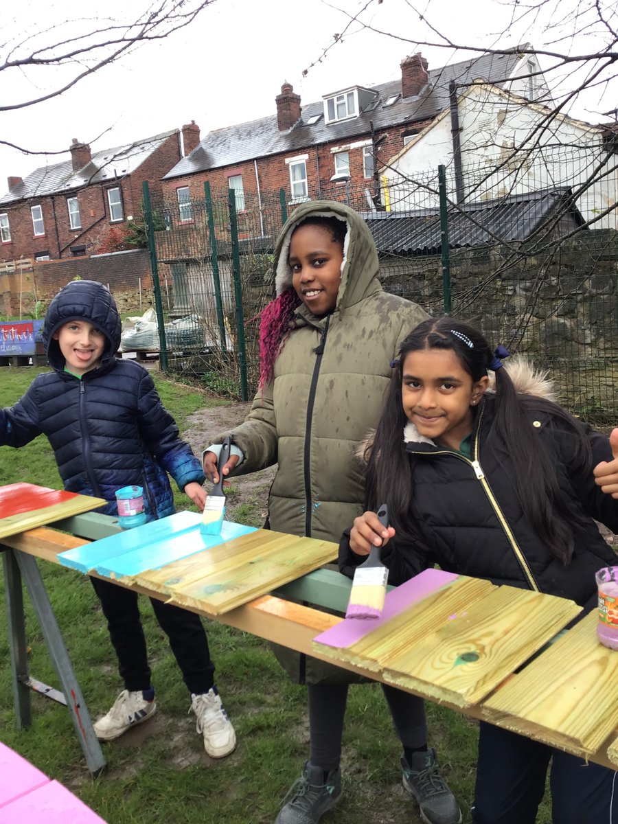 STC_SCouncil's tweet photo. We had a lovely time today painting sections of wood for the new beach huts! We got a bit soggy, but we didn't mind! https://t.co/T0aNaXHdpm