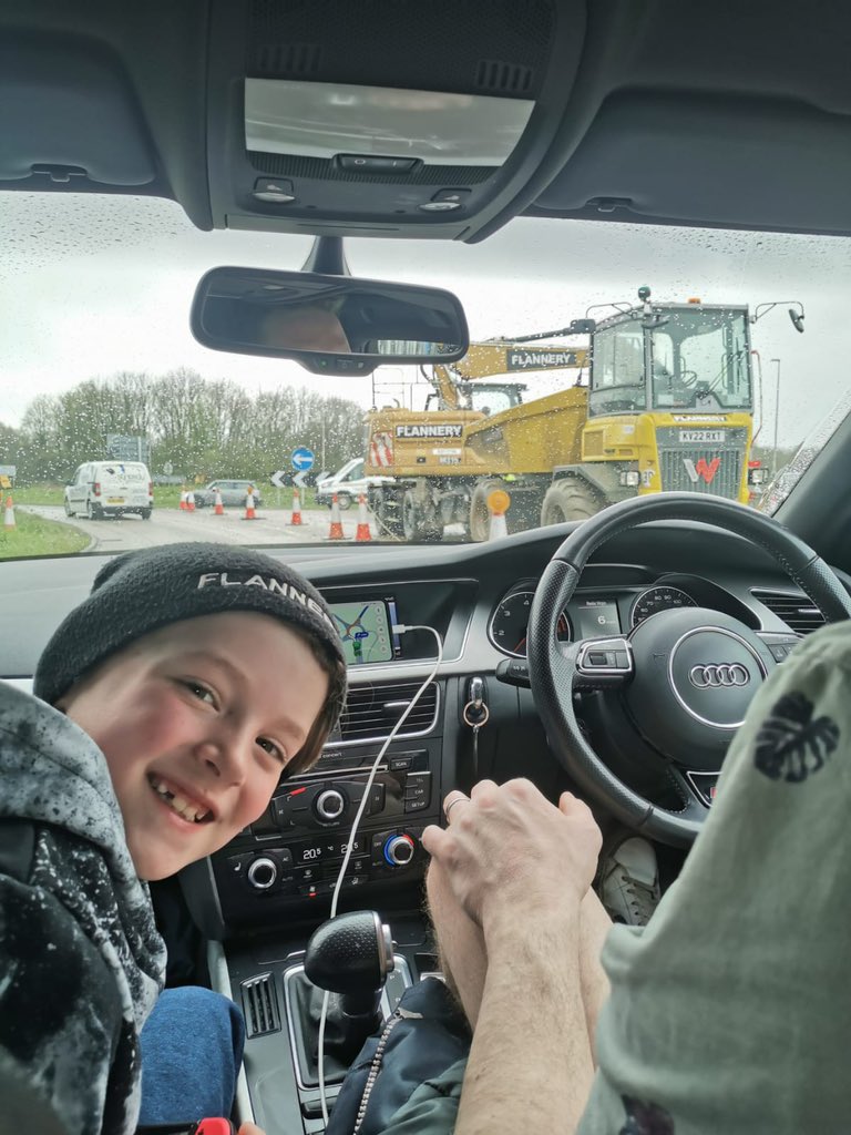 George “Flannery” Spotting today on the A303 as he ventured off for Easter Break!🐰📷 This Easter weekend, as you embark on your travels, we'd love to hear from you! Where do you spot our machinery the most? Wishing you all a Happy Easter Weekend from Flannery! #Flannery