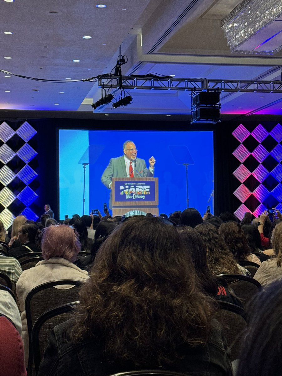 Grateful for Secretary @SecCardona's recognition of the value of being bilingual, biliterate, & bicultural and his support for #MultilingualEducation. 'Embracing diversity enhances our nation intellectually, academically, and economically.' #NABE2024 #BilingualismIsASuperPower