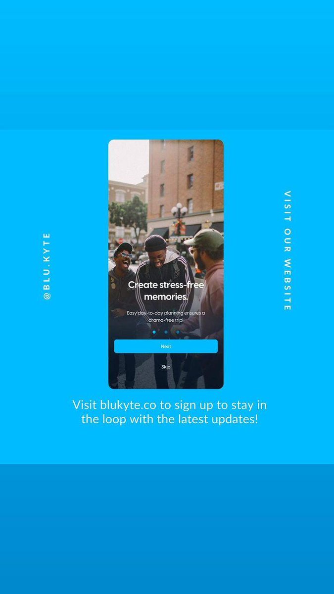 blu_kyte's tweet photo. Sneak peak at our app's intro and login screen! Big things are coming soon 👀

THE all-in-one platform for #trip #planning!   

#Travel with #love.  

Go to: https://t.co/CYXNjYxRL9 to sign up and stay tuned! https://t.co/3MYiGpazpV