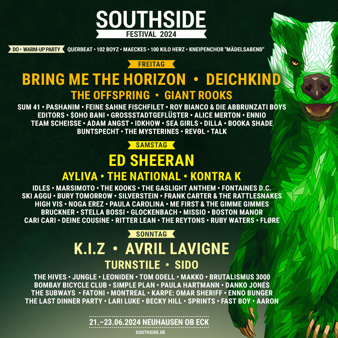 EDITORS (@editorsofficial) on Twitter photo We're back in Germany this June for <a href="/hurricanefstvl/">Hurricane Festival</a> and <a href="/southsidefstvl/">Southside Festival</a>!
Tickets:
Hurricane -> ticket-onlineshop.com/ols/hurricane/…
Southside -> ticket-onlineshop.com/ols/southside/… We're back in Germany this June for <a href="/hurricanefstvl/">Hurricane Festival</a> and <a href="/southsidefstvl/">Southside Festival</a>!
Tickets:
Hurricane -> ticket-onlineshop.com/ols/hurricane/…
Southside -> ticket-onlineshop.com/ols/southside/…