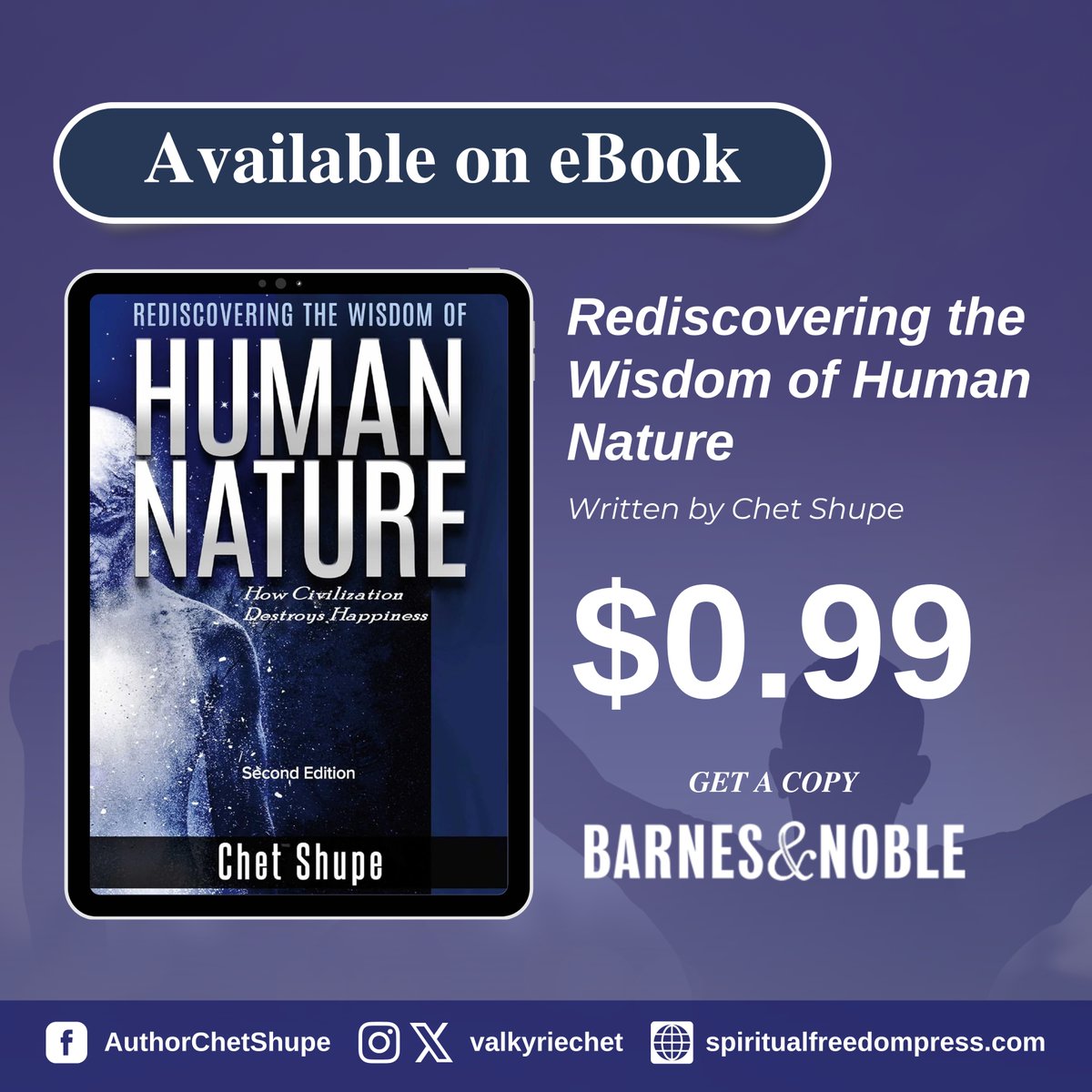 Craving a story that will enlighten you? Dive into Rediscovering the Wisdom of Human Nature by Chet Shupe! The book explores a unique perspective of how people will confuse their happiness with materialistic perspectives as the world progresses.