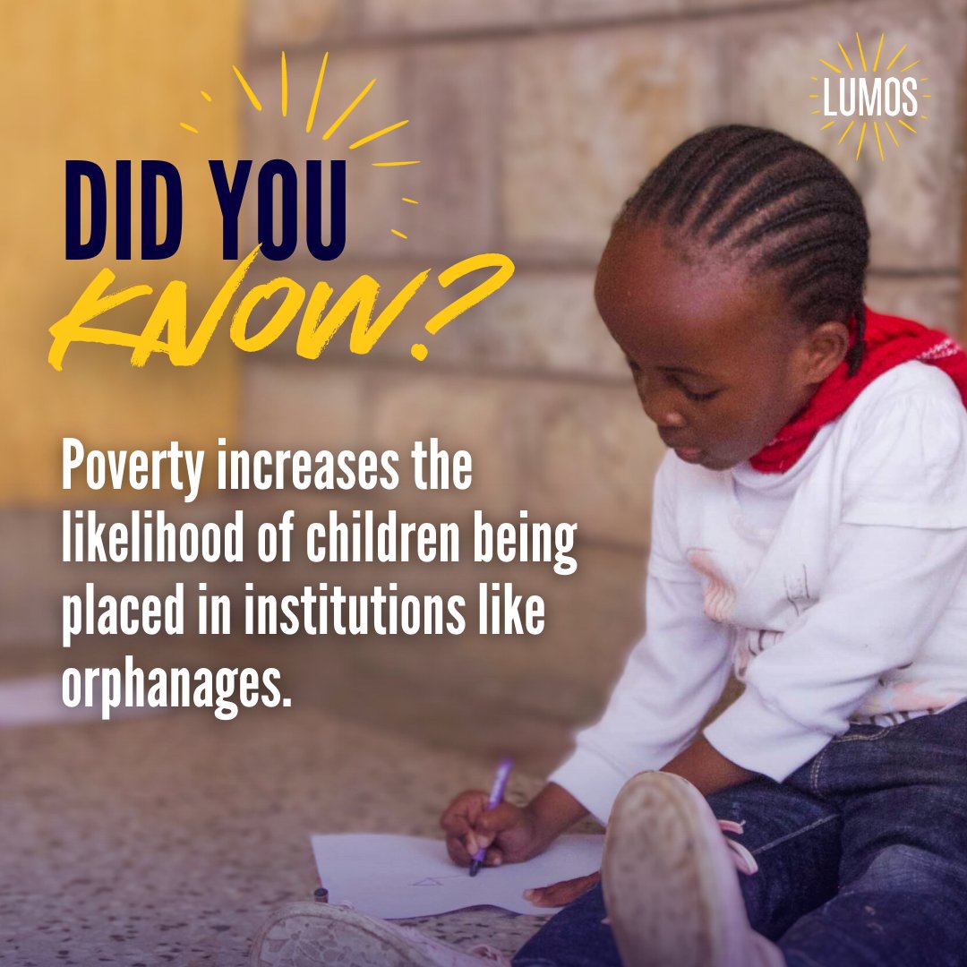 Poverty is one of the leading reasons children are sent to institutions. Through the right community and family support we can prevent families from feeling like sending their child to an institution is the only solution. Learn more here: wearelumos.org