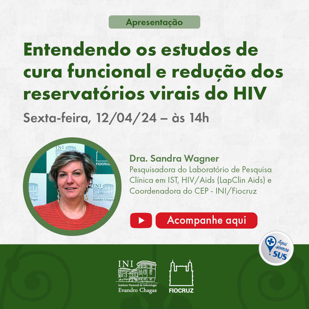 Já põe na agenda!

A pesquisadora do LapClin Aids e médica infectologista, Sandra Wagner, apresenta: "Entendendo os estudos de cura funcional e redução dos reservatórios virais do HIV"

Assista aqui: bit.ly/3TzGoDD