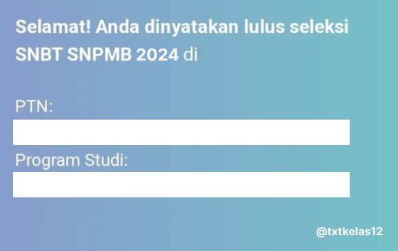 🏆SEMOGA LOLOS SNBT 2024 AJA!

Kalo beneran lolos, PTN &amp; prodi apa yang ingin kalian lihat di pengumuman ini???