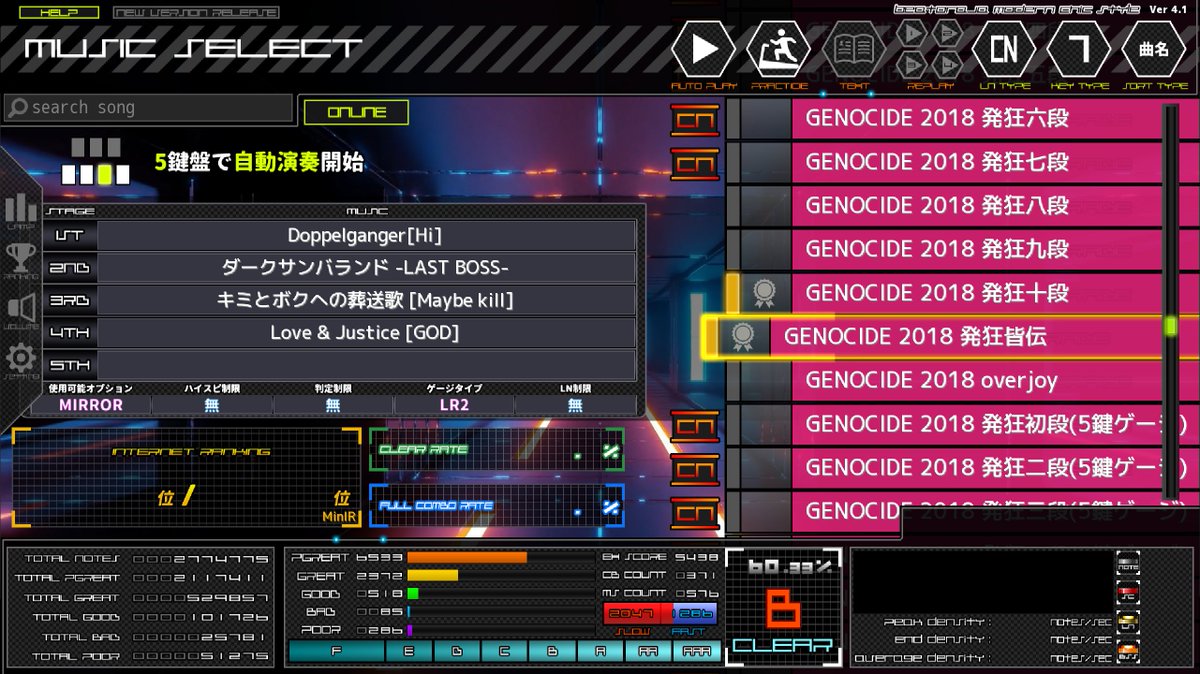 Moving_Shape's tweet image. GENOSIDE 2018 発狂皆伝
合格!!!!!!!!!!!!
音ゲプレイしながらこれほど嬉しいのは初めてです!!!!