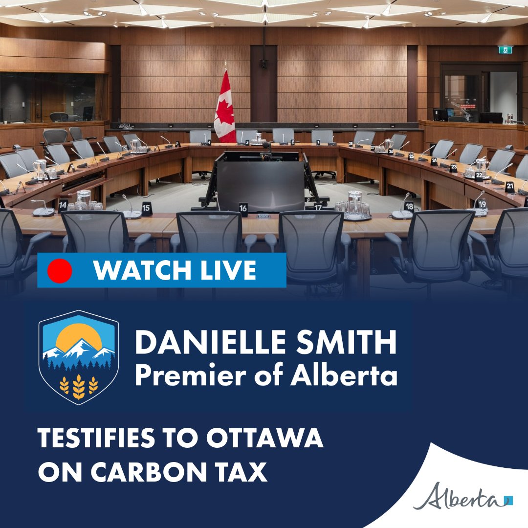 ▶️TUNE IN NOW It's time to stop the carbon tax. This morning, I am testifying to a Parliamentary committee on the dangers to our economy if the federal carbon tax is raised further. You can watch the livestream here: parlvu.parl.gc.ca/Harmony/en/Pow…