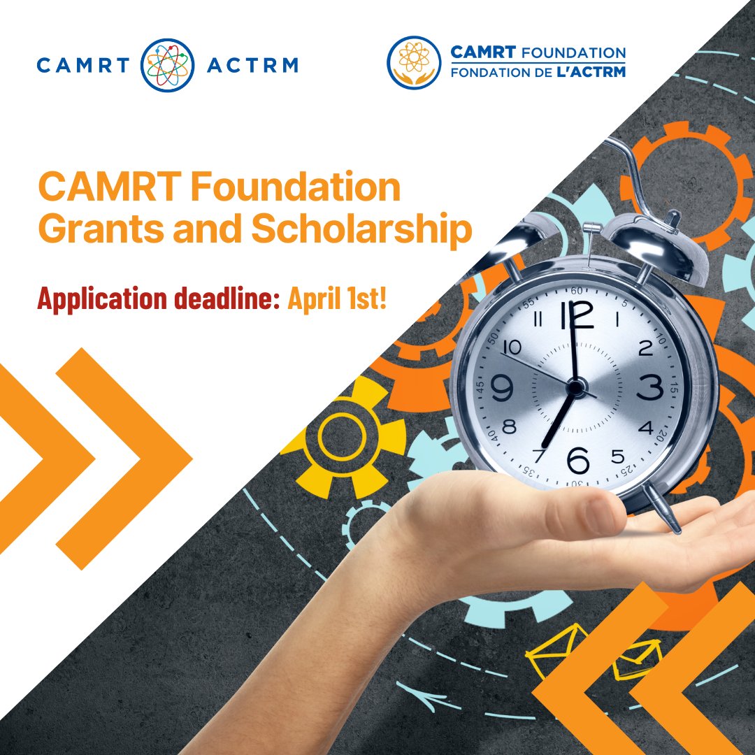 The deadline for CAMRT Foundation Grants and the William Doern Leaders of Tomorrow Scholarship is fast approaching! The CAMRT Foundation is dedicated to supporting your educational goals. Deadline: April 1st, 2024 Apply now: camrt.ca/about-camrt/ca…