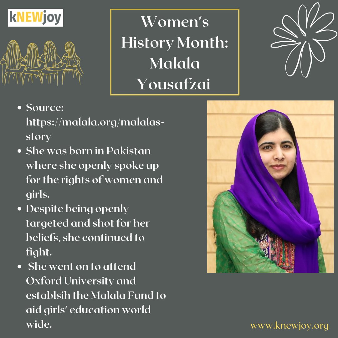 Wrapping up the final days of #womenshistorymonth with a #malalayousafzai feature! #whm #nonprofit #support #kNEWjoy