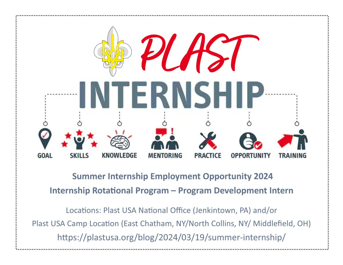 plast_usa's tweet photo. A fantastic opportunity for Plast counselors to add additional leadership experience to their overall summer experience, formalized in an internship program. https://t.co/Zcvawj2JIw https://t.co/56wGLxFglS