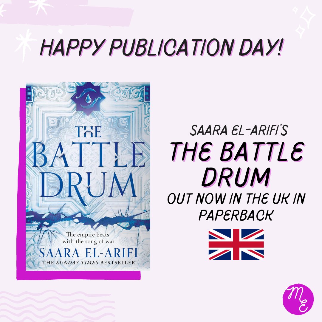Happy UK paperback publication day to @saaraelarifi's THE BATTLE DRUM, the much-anticipated second book in THE ENDING FIRE series! Out today with @HarperVoyagerUK 🌟