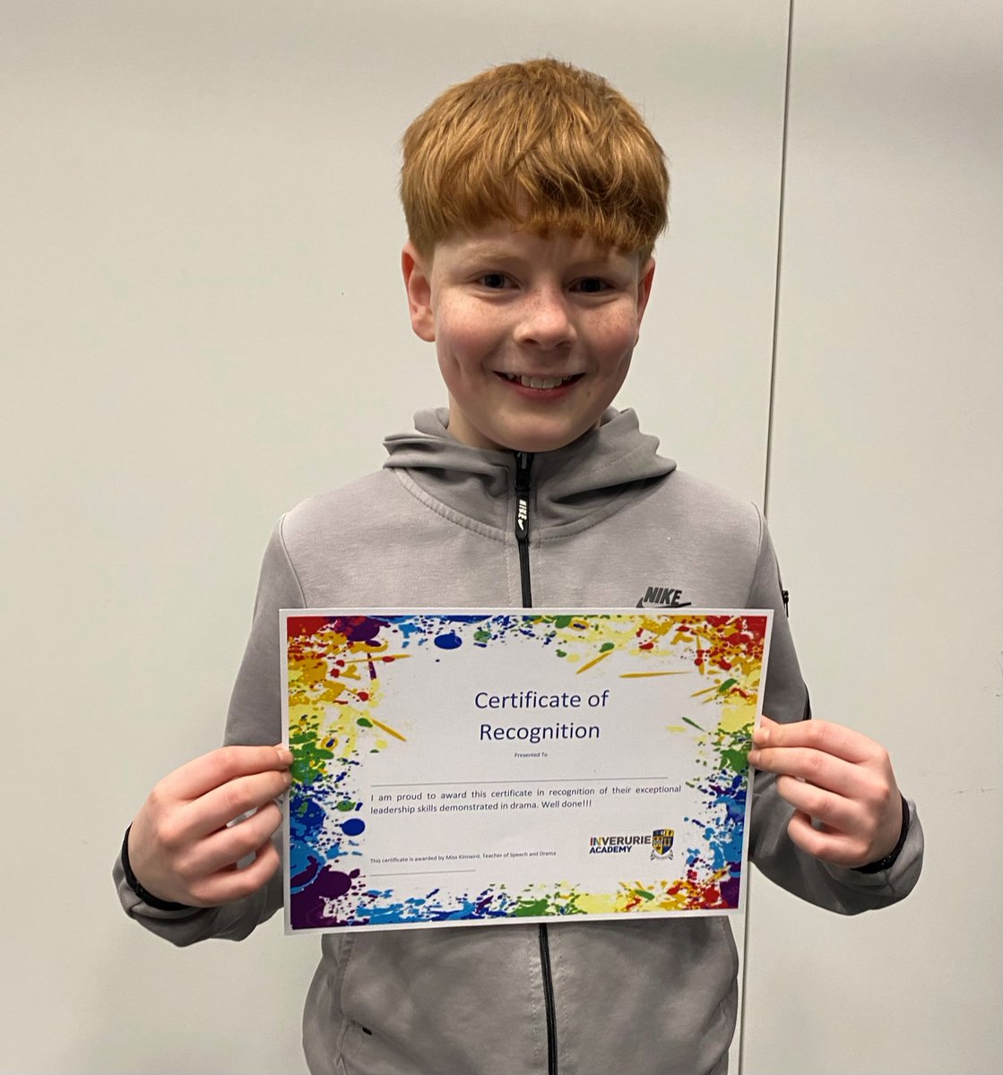 Drama Award - For strong communication skills and mentoring classmates, boosting their confidence, fostering a supportive and collaborative atmosphere. He has been awarded the leadership award for, for his group work on the S1 performance of Treasure Island.