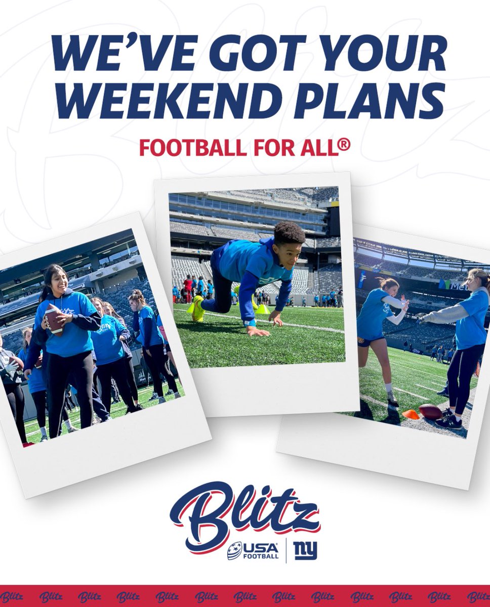 We’re excited to be teaming up with @USAFootball again for this year’s Tri-State Blitz event! Join us on April 20th for a day filled with free, fun, football at Capelli Sports Park in Tinton Falls, NJ!   Sign up today at usafootball.com/blitz   #FootballForAll