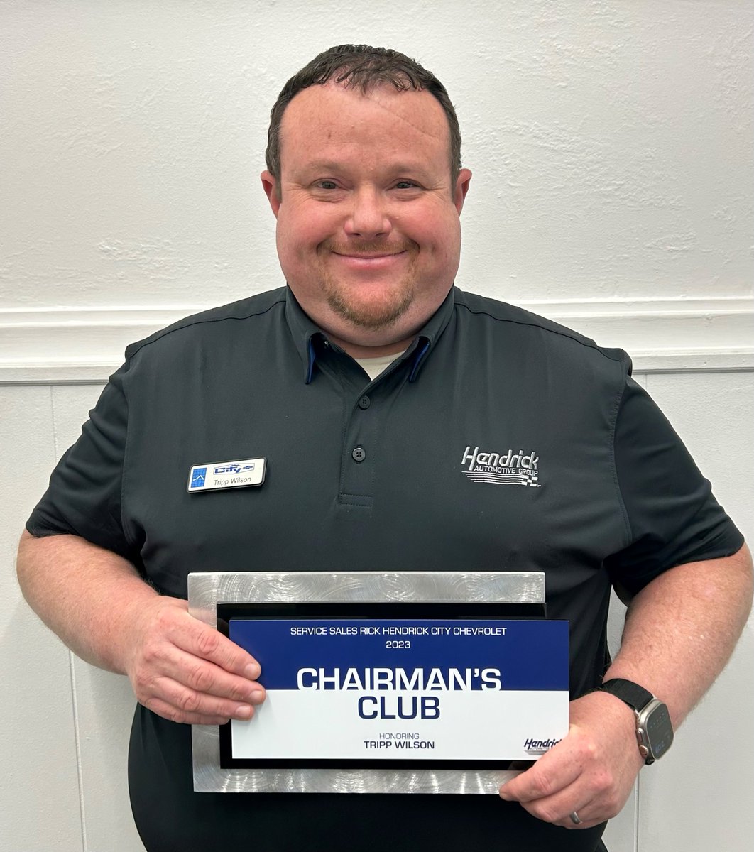 We're blessed to have the best of the best! Tripp Wilson, Service Advisor, has won Chairman's Club so many times, he has lost count (like 13 or 14 years!) And he's #1 in the Domestic Group! Grateful for his loyal customers for being with him for all these years! @HendrickCars