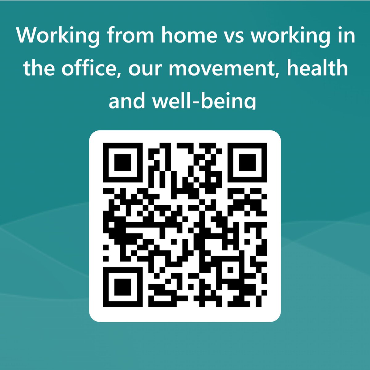 📢Calling hybrid workers near Glasgow. 🏡Work from home? 🪑🏃Want to know how much you sit and move? We are looking for volunteers to wear an activity tracker for a week. You will get a detailed personal activity profile📊 For more info and to register forms.office.com/e/RugT4ptL9hor