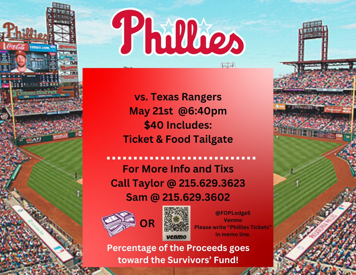 Help support our Survivor's Fund with a fun night at the Phillies!