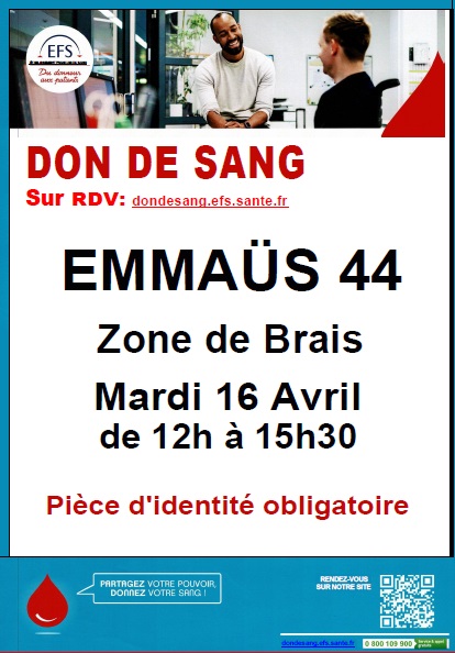 Opération de don du sang organisé par l'association <a href="/AbpeBrais/">ABPE Brais Pedras Entreprises</a>... Venez nombreux !