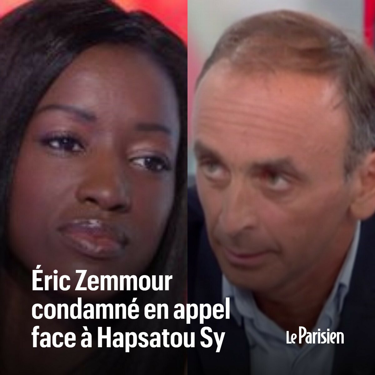 Éric Zemmour a été condamné en appel pour avoir qualifié le prénom de l’ex-chroniqueuse du groupe Canal + Hapsatou Sy «d’insulte à la France». Le polémiste a fait savoir qu’il entendait se pourvoir en cassation ➡️ l.leparisien.fr/Eg4r