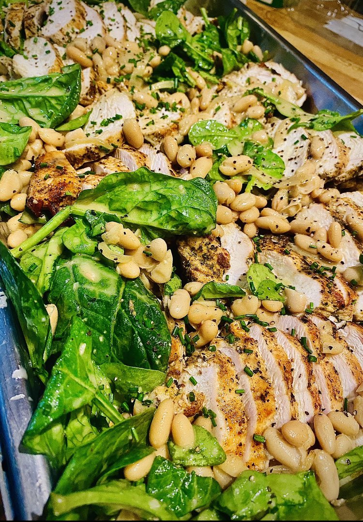 Buttered cannellini beans with garam masala spiced chicken #lunch #healthy #food #chef