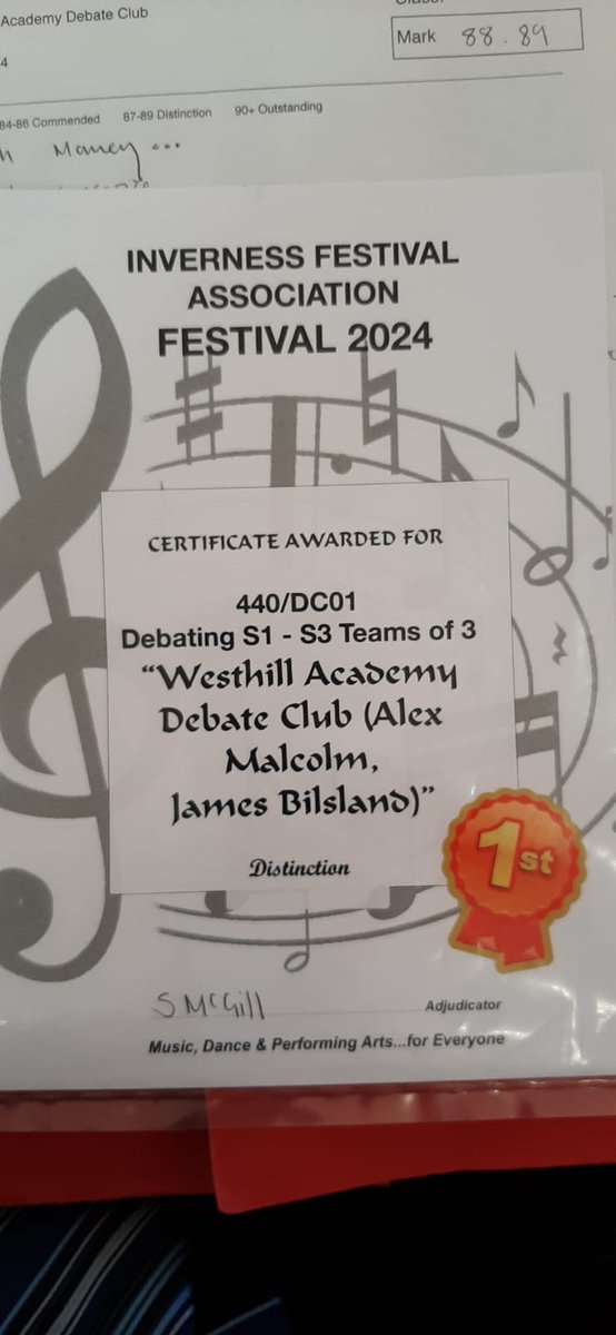 As we come to the end of another term just time to give a huge “well done” to our two champion debaters - James and Alex who recently travelled to Inverness with Dr Lechthaler for their first competition and returned triumphant. Sure there will be many more to come. 🏆