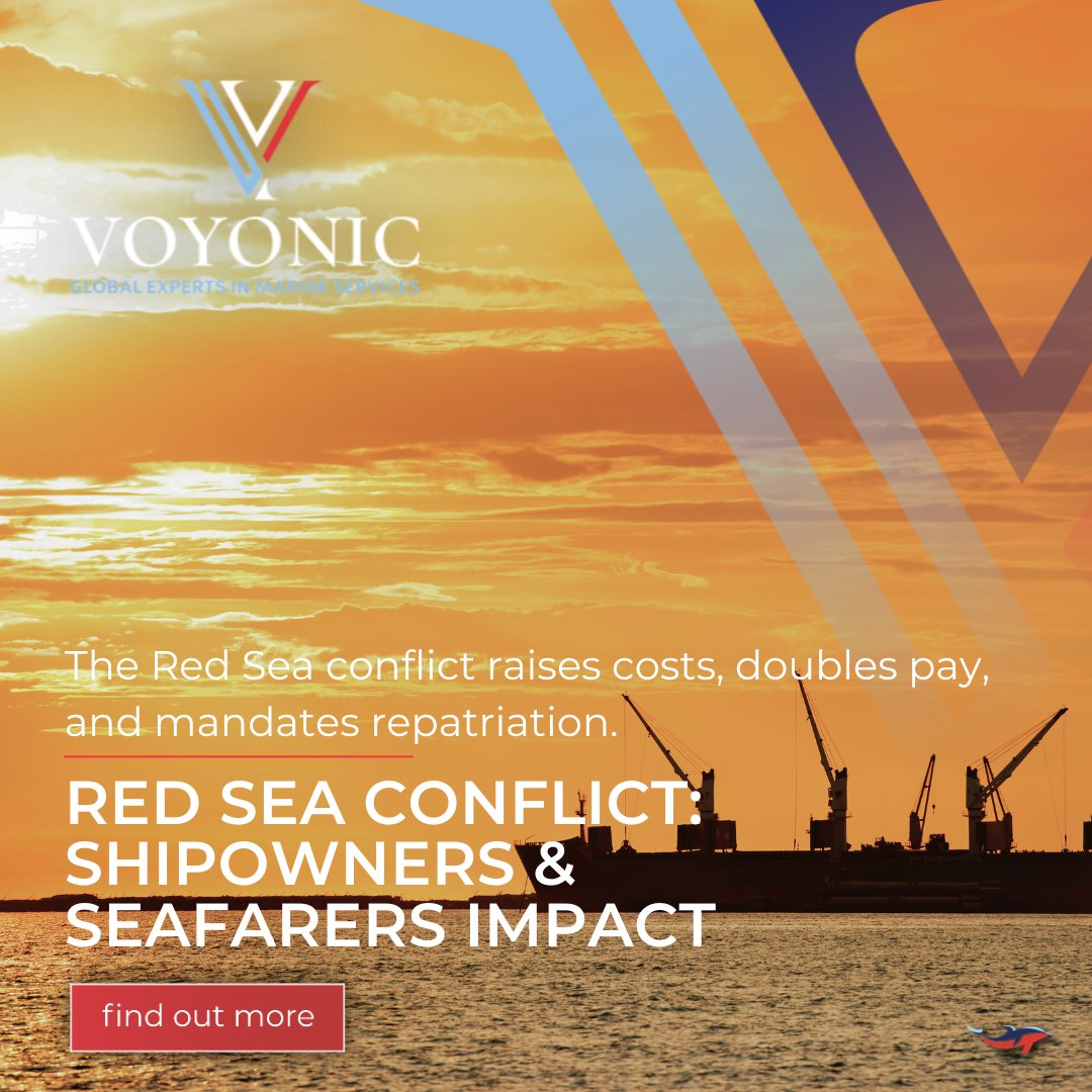 The conflict in the Red Sea presents significant safety concerns and intricate challenges for shipowners and seafarers. Get in touch with Voyonic today for more information on crew logistics and our extensive marine services: bit.ly/3H5L0vB #marineservices #news