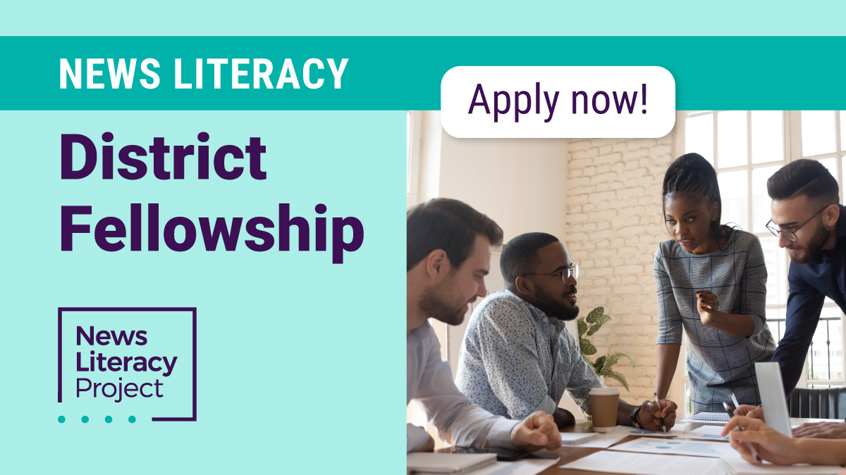 NewsLitProject's tweet image. Interested in developing &amp;amp; delivering news &amp;amp; #MediaLiteracy education plans for your district in a sustainable &amp;amp; impactful way? Apply for our 2-year district fellowship that is open to educators in all states but especially in CA, FL, NC, NE, OK, TX &amp;amp; WI.

newslit.org/district-fello…