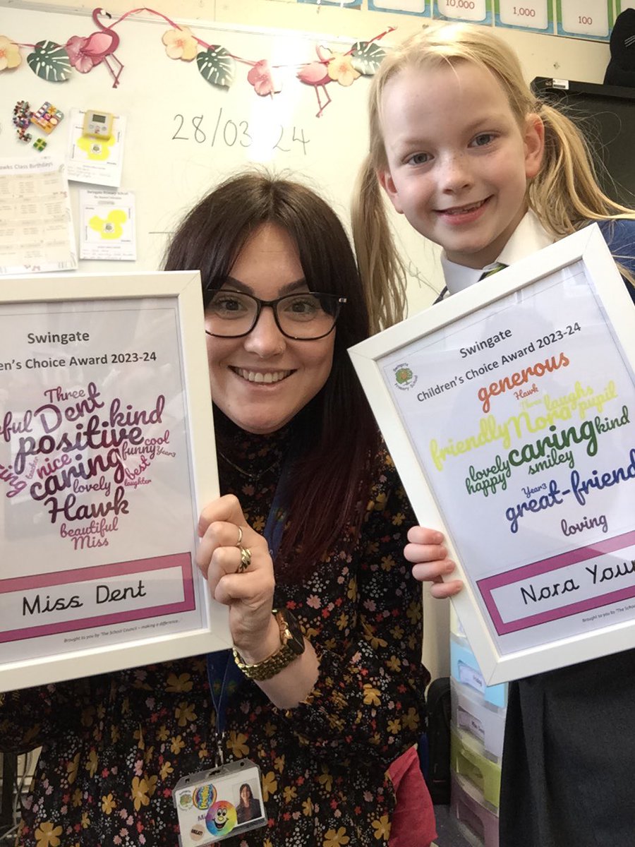 It is a pleasure to to share my Swingate children’s choice award with this wonderful young lady ✨👏 @SwingatePrimary