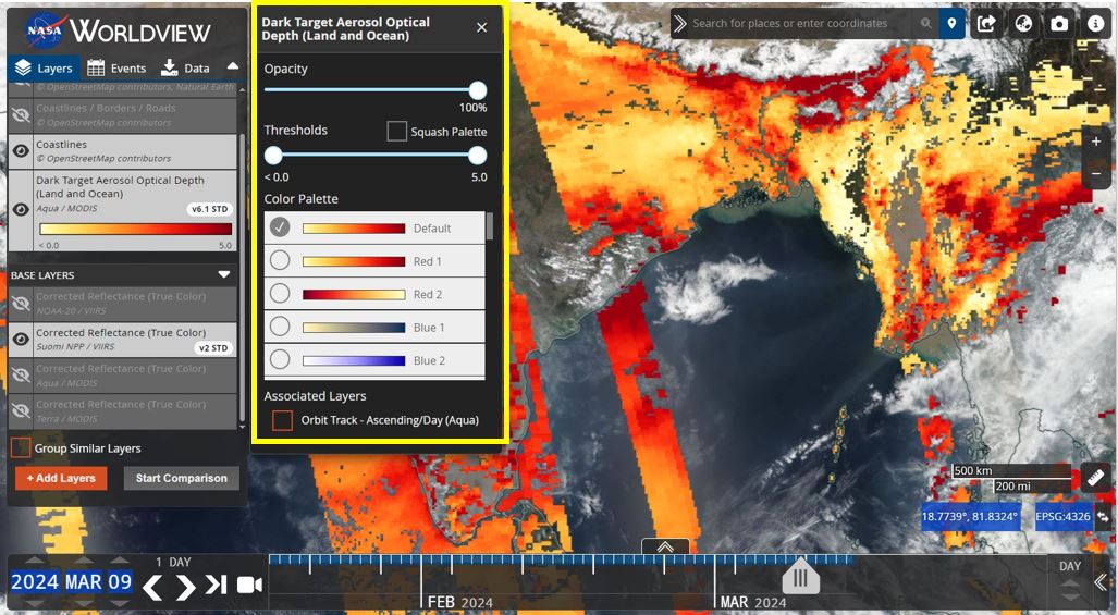 NASAEarthData's tweet image. In our new Data Tool-in-Focus, learn to use #NASAWorldview, an imagery mapping and visualization application that lets users view natural events as they develop, explore changes over time with imagery from past decades, download data, and more! go.nasa.gov/3IY5WWo