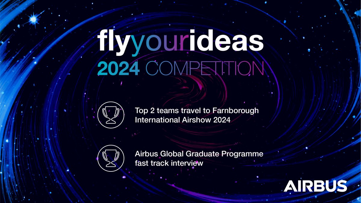 2 weeks left to join #FlyYourIdeas & win BIG! Imagine being at the Farnborough International Airshow 2024, or kicking off your career with a spot at the Airbus Global Graduate Programme Assessment Centre! Don't miss this chance & register your team 🔗 lnkd.in/d2zzq-wW
