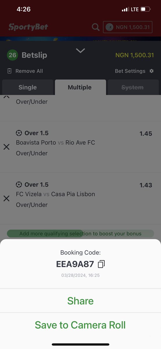 Risky 1.5 🎯 26 games ⚽️
19k