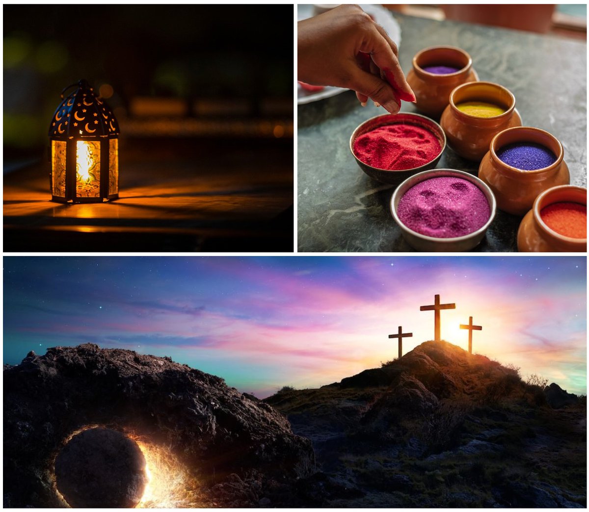 To all celebrating this weekend, we'd like to wish a Happy Easter. This week we also marked the Hindu festival of Holi and the midpoint of Ramadan #EDI #Faith