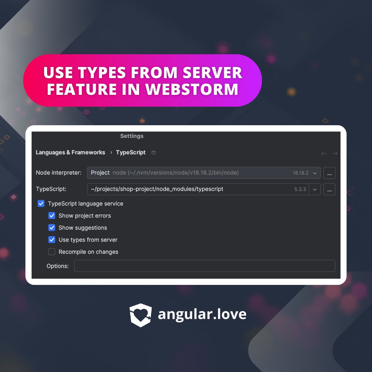 🔥New #Webstorm Feature! Have you ever encountered unresolved types in #Angular templates while using WebStorm? 🚀The upcoming 2024.1 version introduces a new feature, 'Use types from server,' that resolves this issue. Currently, this option is available exclusively in the