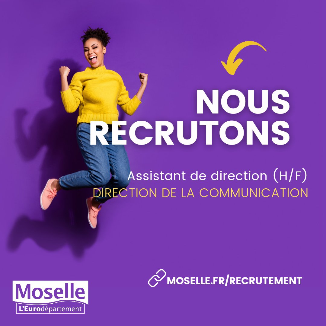 📢 Donnez du sens à votre métier ! Cette semaine, le Département de la #Moselle recherche un Assistant de Direction (H/F) pour sa Direction de la Communication. 📝 Voir le détail de l'annonce et postuler : moselle.fr/jcms/dev_8946/…