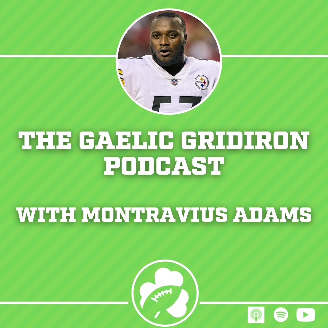 Steelers Defensive Tackle Montravius Adams is this week's guest on the @gaelicgridiron podcast! 🎙️Myself and Montravius chat about buying a house (I can relate), being part of an elite NFL Defense and a potential Steelers game in Ireland! ☘️Watch it here: tinyurl.com/p6ba82ch