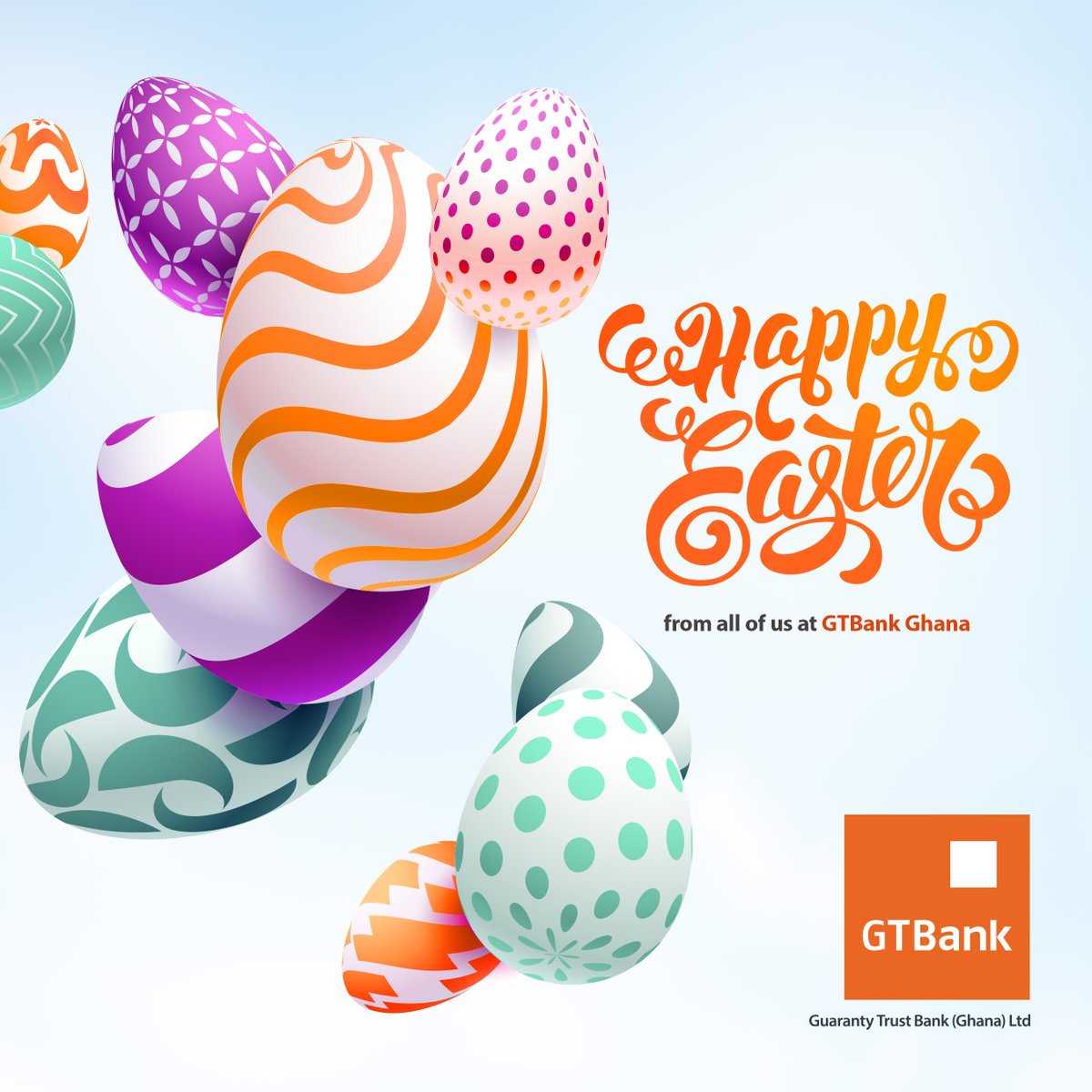 Happy Easter! Let’s awaken to your best life together this month, growing, glowing and manifesting every good thing in you! Our digital channels are active and available to help you reach your financial milestones.
#YourBestLife
#GreatExperiences
#GTBankgh
#TomorrowToday