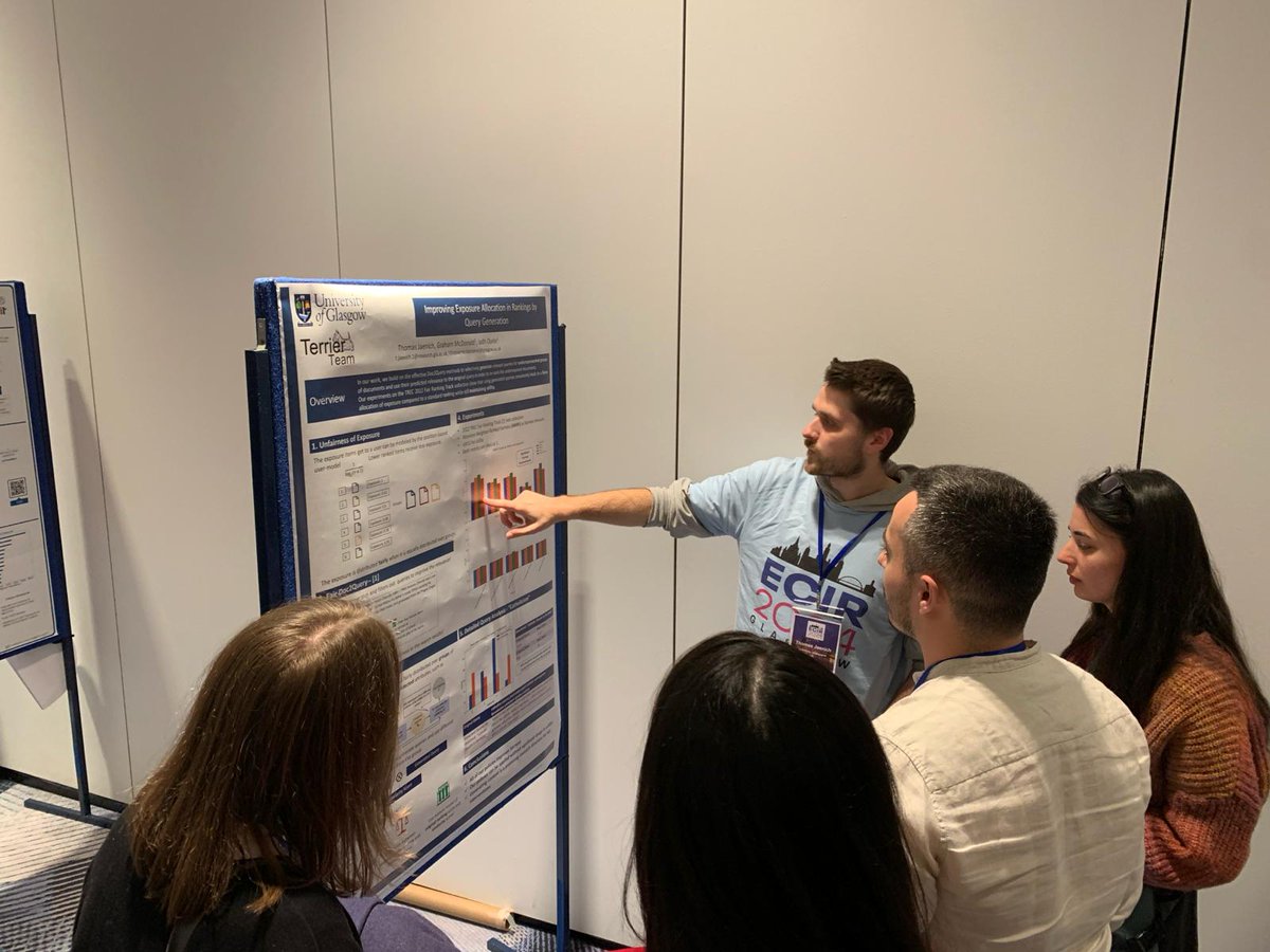 Had a great time presenting my work 'Improving Exposure Allocation in Rankings by Query Generation' 😎@ecir2024 @ir_glasgow Thanks for the great conversations! #ecir2024