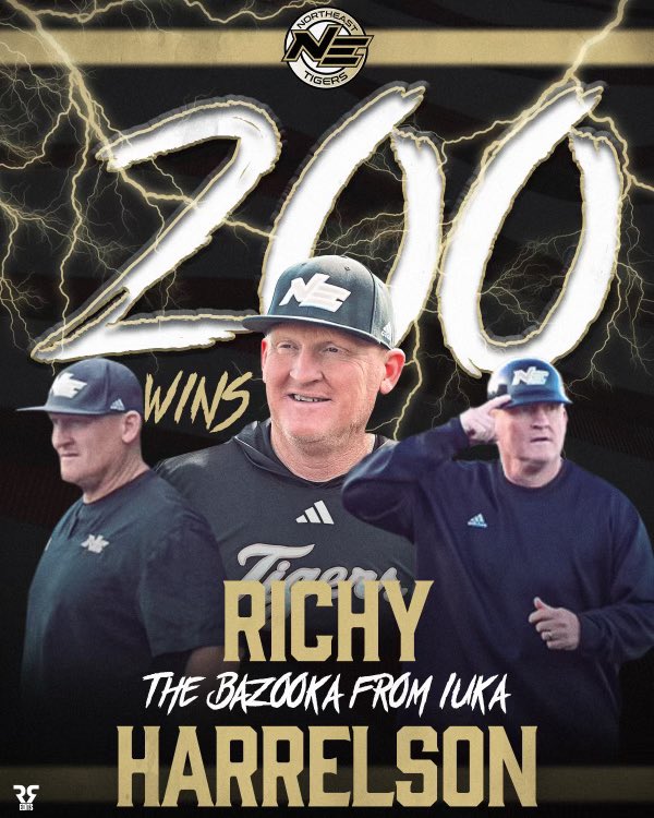Congrats to <a href="/richharrelson/">Rich Harrelson (BAZOOKA) #OleMissAlum</a> on 200 wins!

 <a href="/RussReidEdits/">Russ Reid</a> <a href="/NEMCCTigers/">Northeast Tigers</a>
