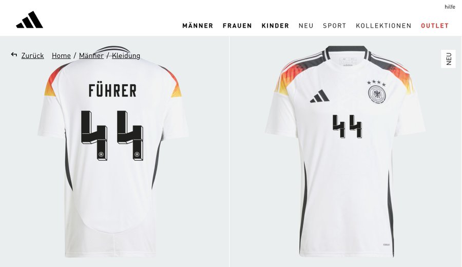 La camiseta de la seleccion alemana es ligeramente nazi