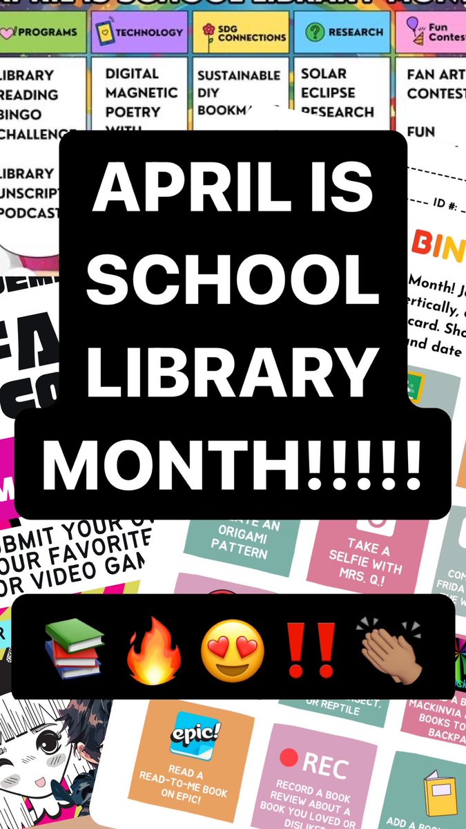 😍👏🏽🔥📚‼️🚨🙌🏽 April is School Library Month!!!! Make sure to thank your school librarians for fighting for your right to read, access to information, & safe spaces!!!