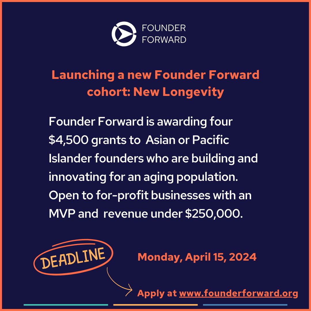 📣 @FounderFwd, a @LibraPhi nonprofit dedicated to providing equity and access for under recognized and underfunded U.S. #entrepreneurs, is opening applications for two new cohorts – Sustainable Bronx and New Longevity! Learn more: founderforward.org/stories-and-ne…