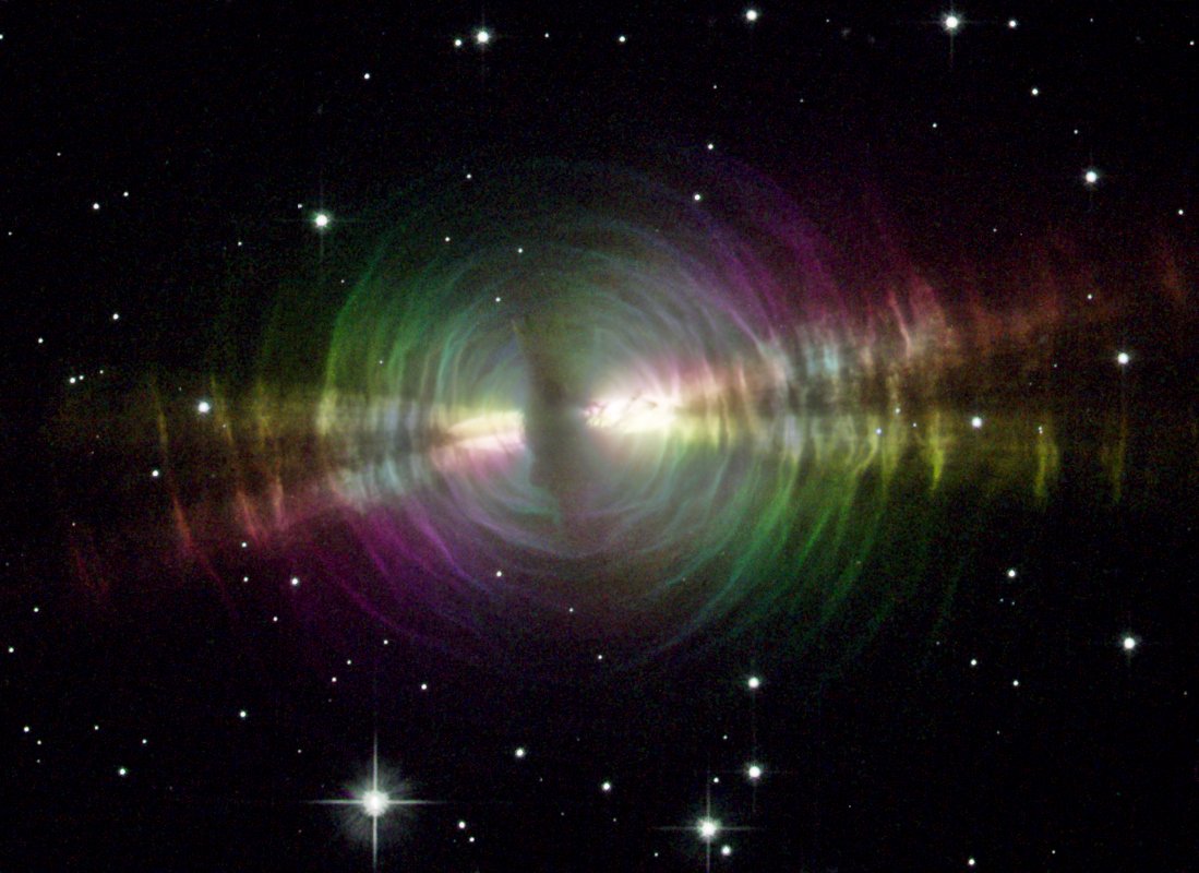 Happy Easter weekend! 🥚 Like a baby chick pecking its way out of an egg, the star in the centre of the aptly named Egg Nebula is casting away shells of gas and dust as it slowly transforms itself into a white dwarf star. This nebula is in the constellation Cygnus. Credit: NASA