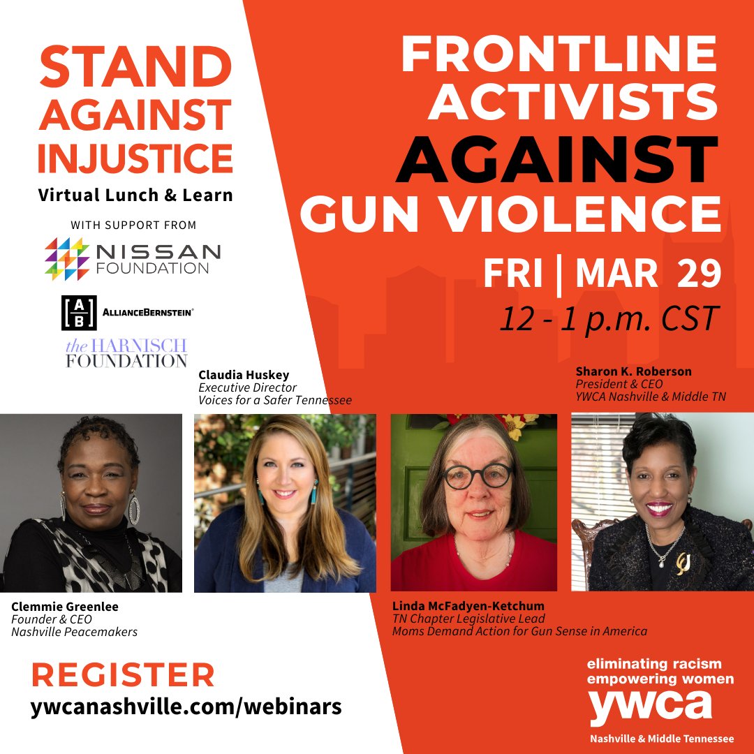 This Friday, Mar. 29, we're lifting up the voices in the fight against gun violence. During this one-year anniversary week of the Covenant School shooting, hear from women leaders who are driving change to keep our kids & communities safe. Register TODAY: bit.ly/3wQVoW3
