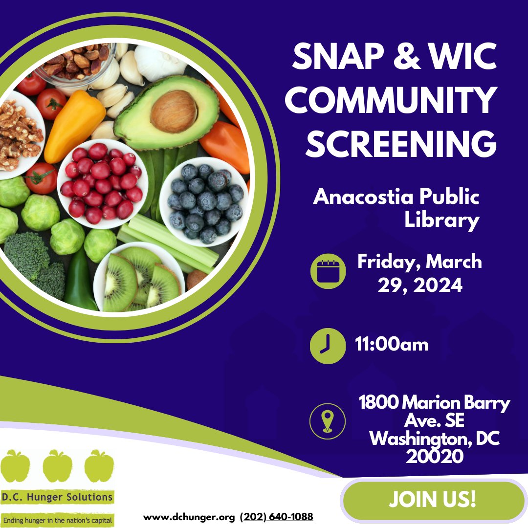 Join us tomorrow for a SNAP & WIC community screening! We hope to see you there! See post for details. #outreach