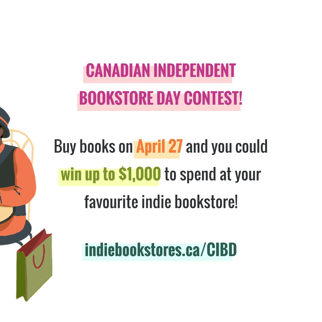 @indiebookstoresCA is running another contest in celebration of #CIBD2024! 🙌 Every book purchased from an indie bookstore on April 27 = one entry. You could win one of four gift cards to your favourite indie bookstore🏆 Visit indiebookstores.ca/CIBD for details. 🖱